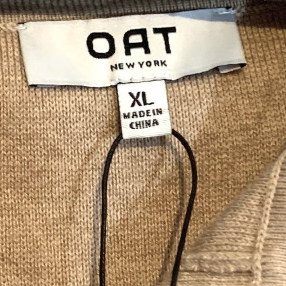 Oat New York Oatmeal Collared V-Neck Sweater - Size X-Large  New - Picture 3 of 6
